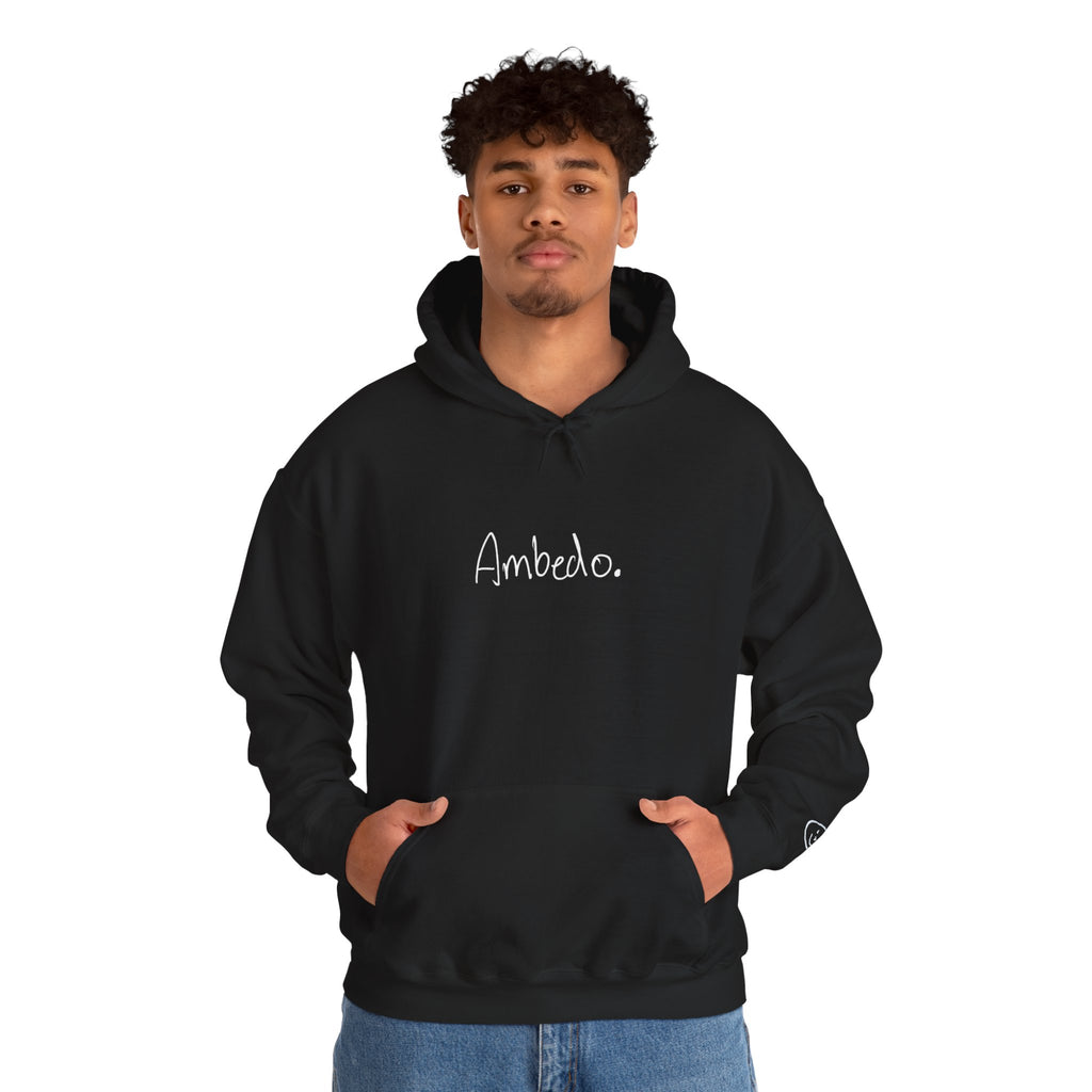 Ambedo Hoodie — "Embrace the Moment" Minimalist White Pullover