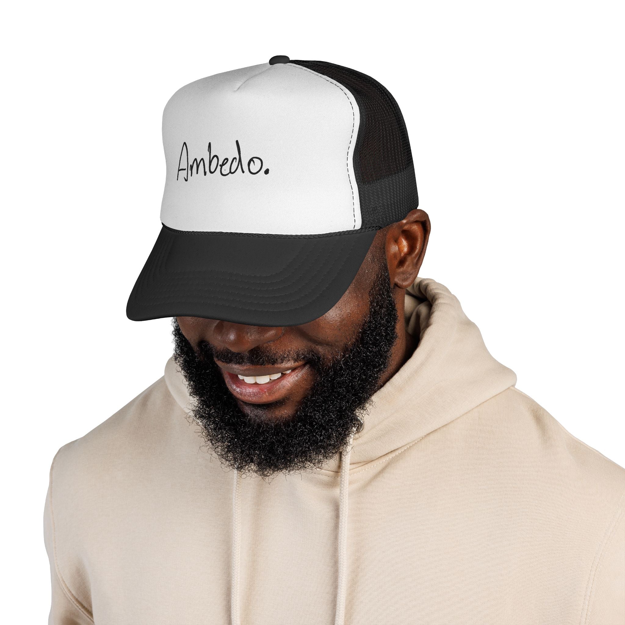 Ambedo Trucker Cap – Minimal Script Mesh Hat