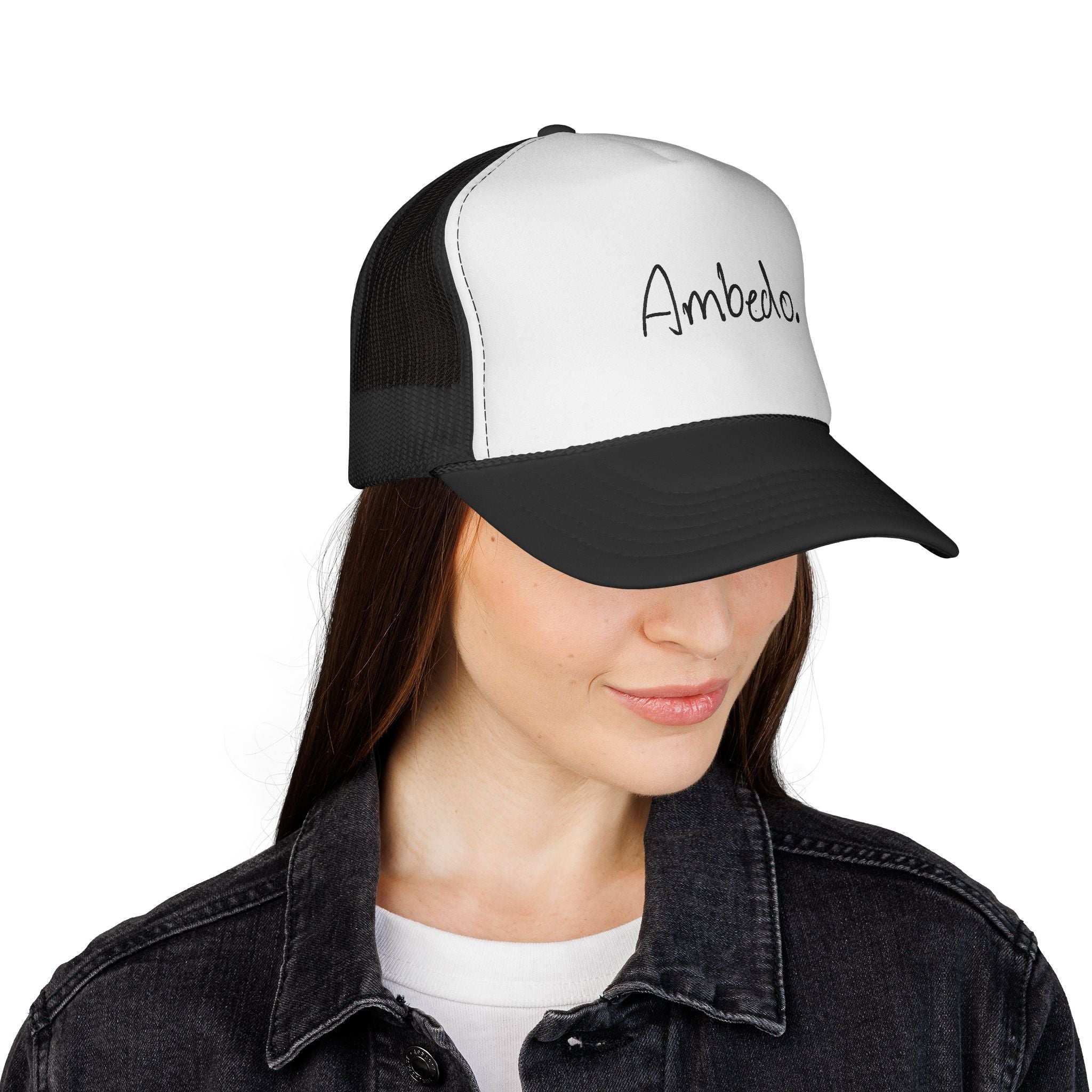 Ambedo Trucker Cap – Minimal Script Mesh Hat