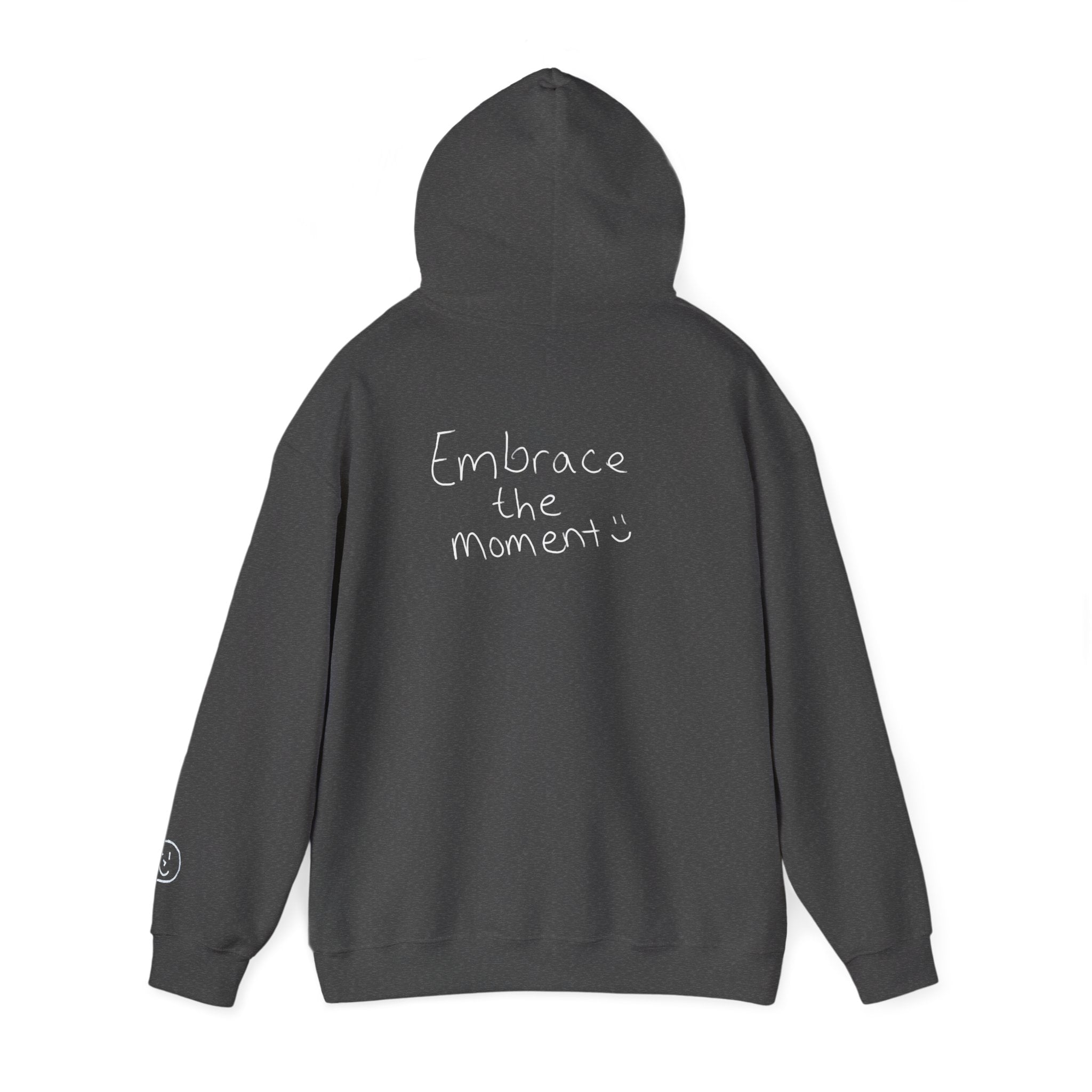 Ambedo Hoodie — "Embrace the Moment" Minimalist White Pullover