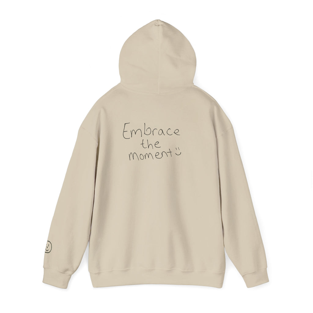 Ambedo Hoodie — "Embrace the Moment" Minimalist White Pullover