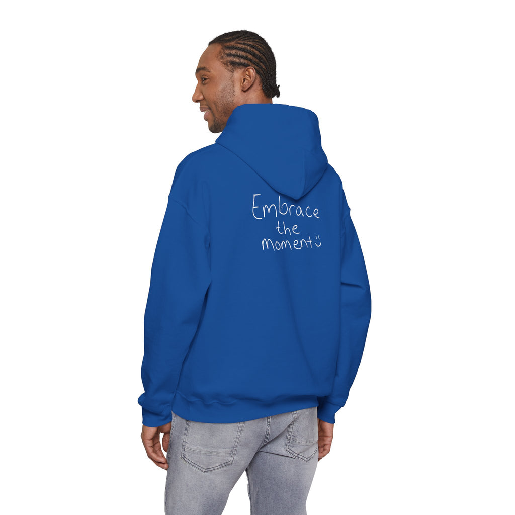 Ambedo Hoodie — "Embrace the Moment" Minimalist White Pullover