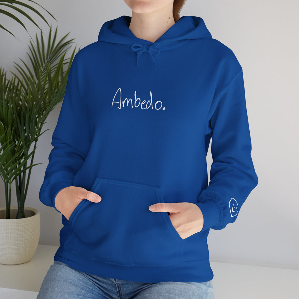 Ambedo Hoodie — "Embrace the Moment" Minimalist White Pullover