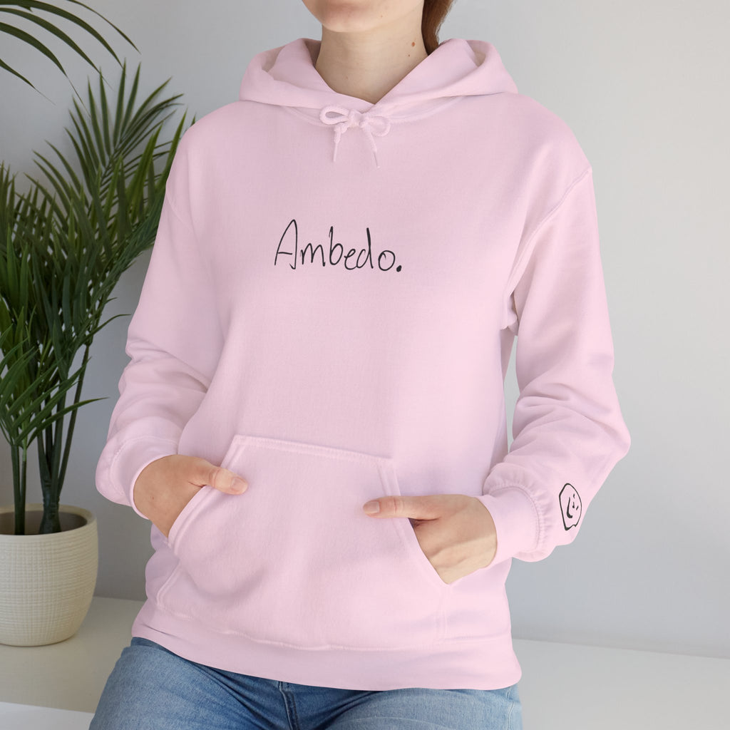 Ambedo Hoodie — "Embrace the Moment" Minimalist White Pullover