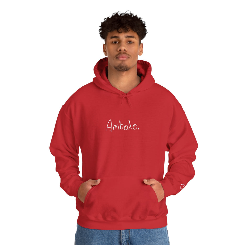 Ambedo Hoodie — "Embrace the Moment" Minimalist White Pullover