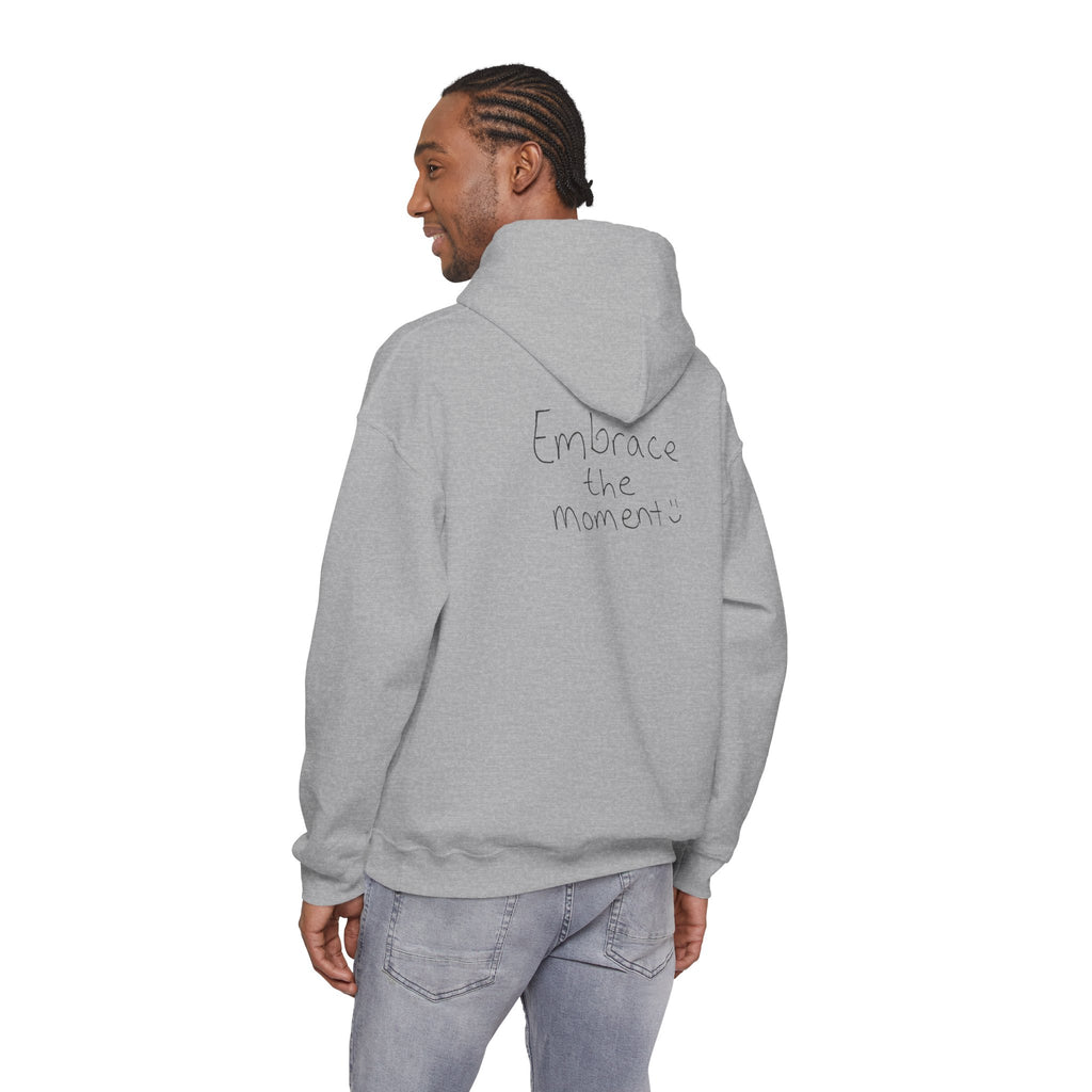 Ambedo Hoodie — "Embrace the Moment" Minimalist White Pullover
