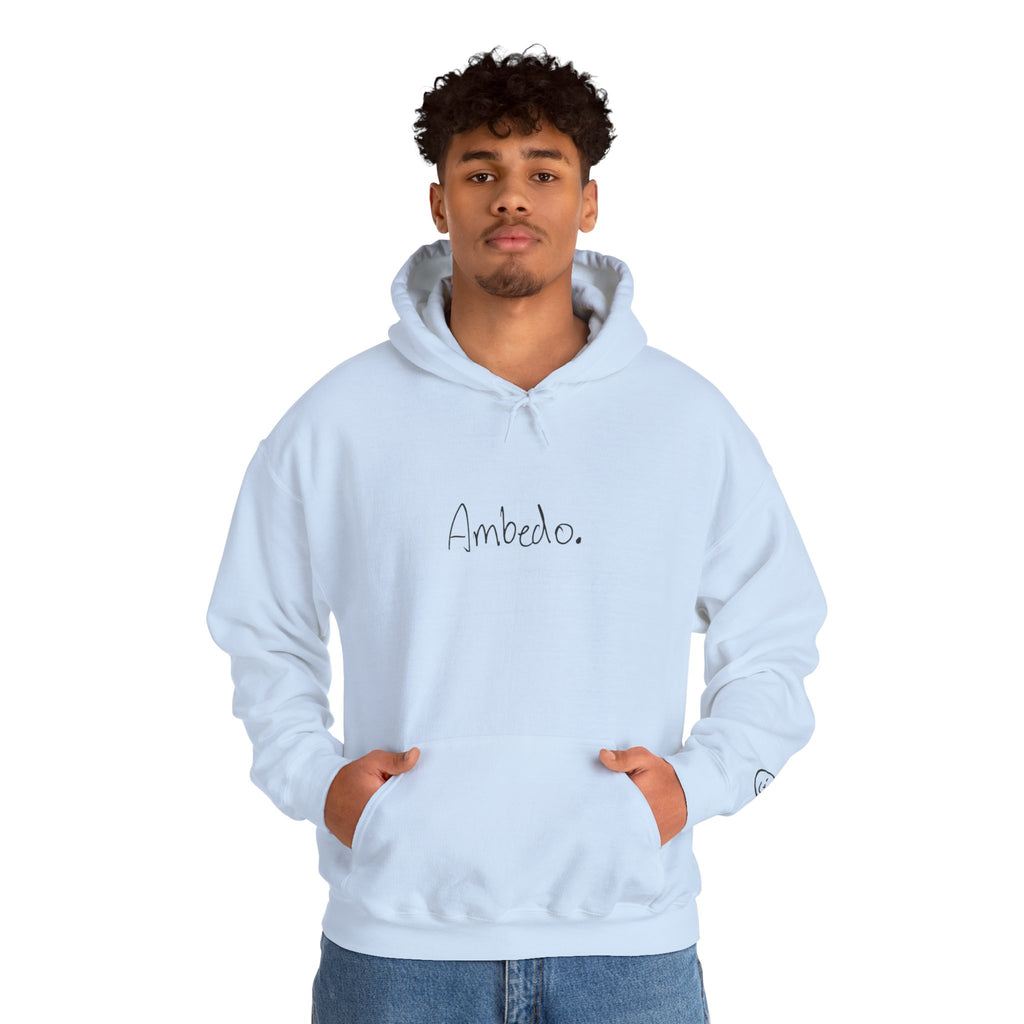 Ambedo Hoodie — "Embrace the Moment" Minimalist White Pullover