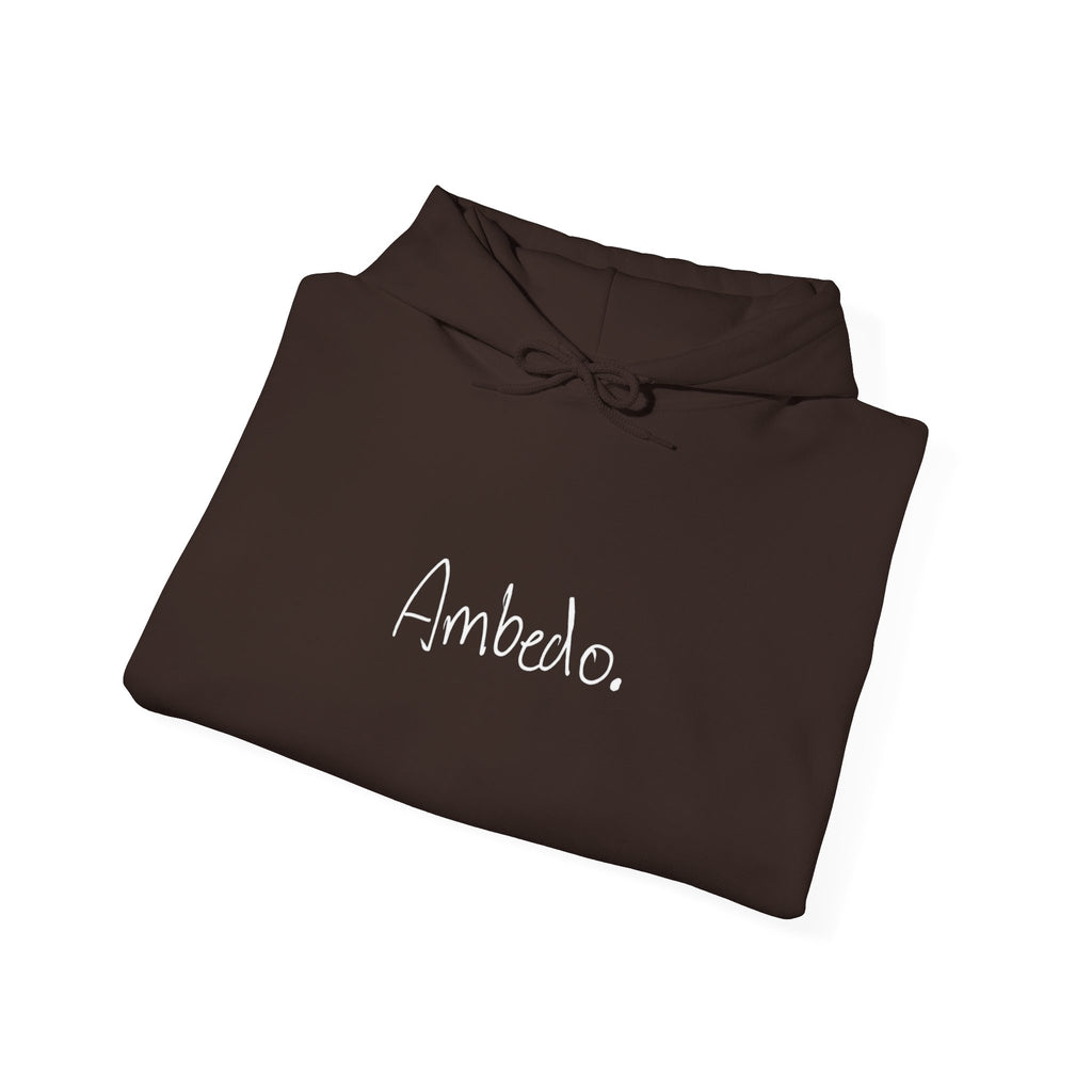 Ambedo Hoodie — "Embrace the Moment" Minimalist White Pullover