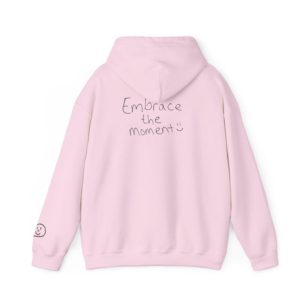 Ambedo Hoodie — "Embrace the Moment" Minimalist White Pullover