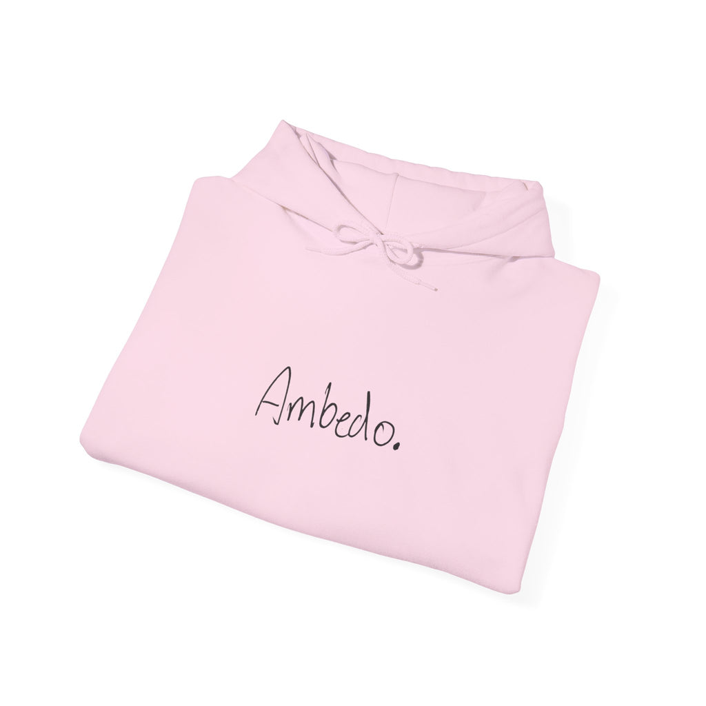 Ambedo Hoodie — "Embrace the Moment" Minimalist White Pullover