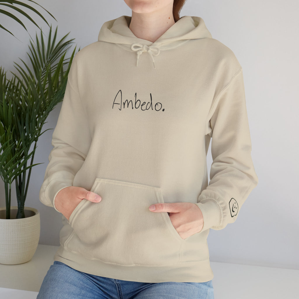 Ambedo Hoodie — "Embrace the Moment" Minimalist White Pullover