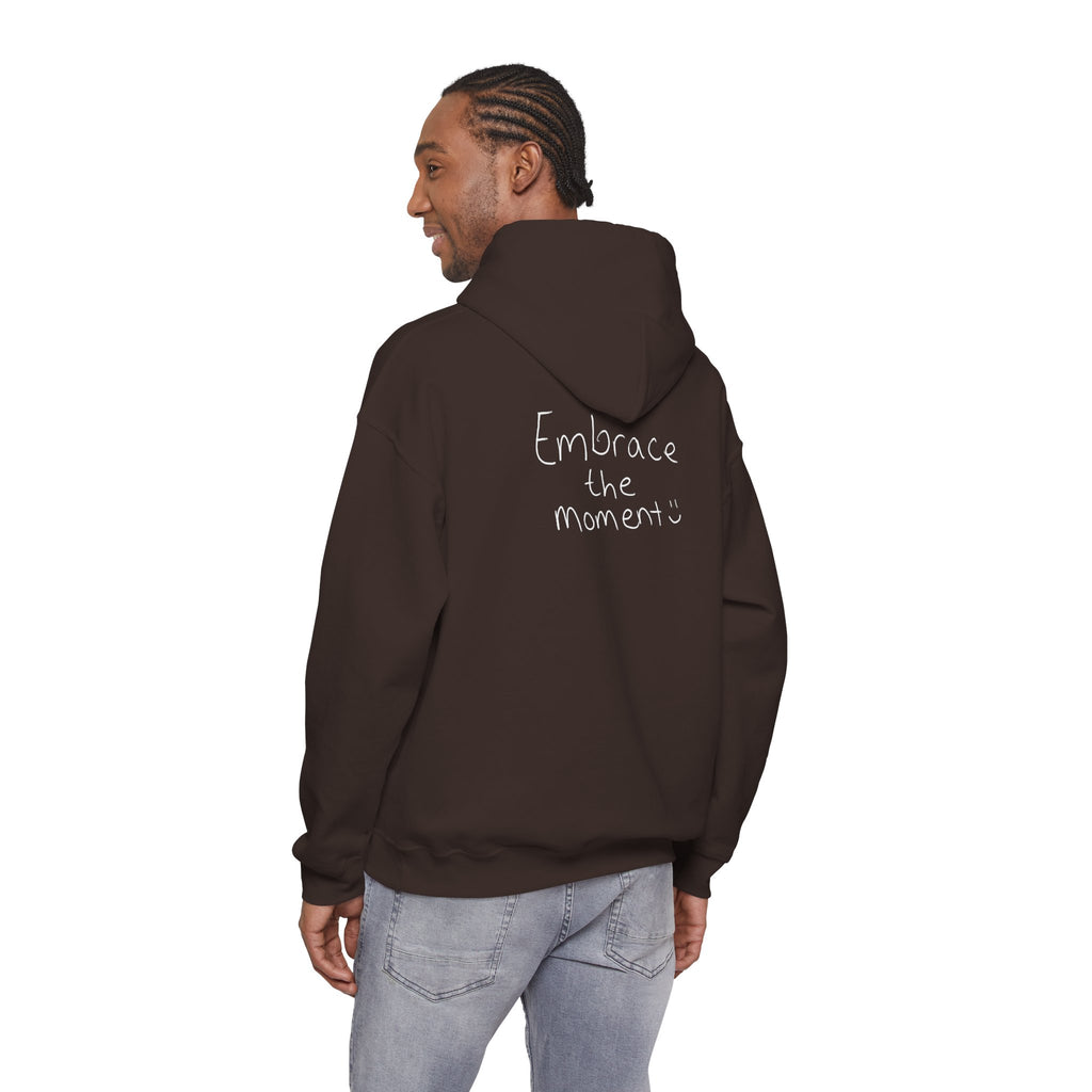 Ambedo Hoodie — "Embrace the Moment" Minimalist White Pullover