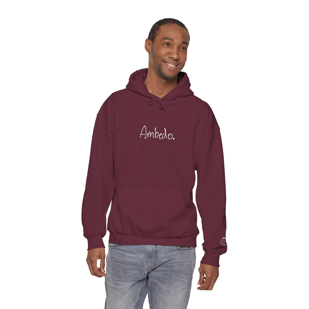 Ambedo Hoodie — "Embrace the Moment" Minimalist White Pullover
