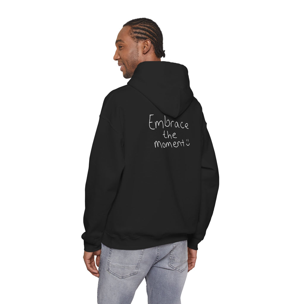 Ambedo Hoodie — "Embrace the Moment" Minimalist White Pullover