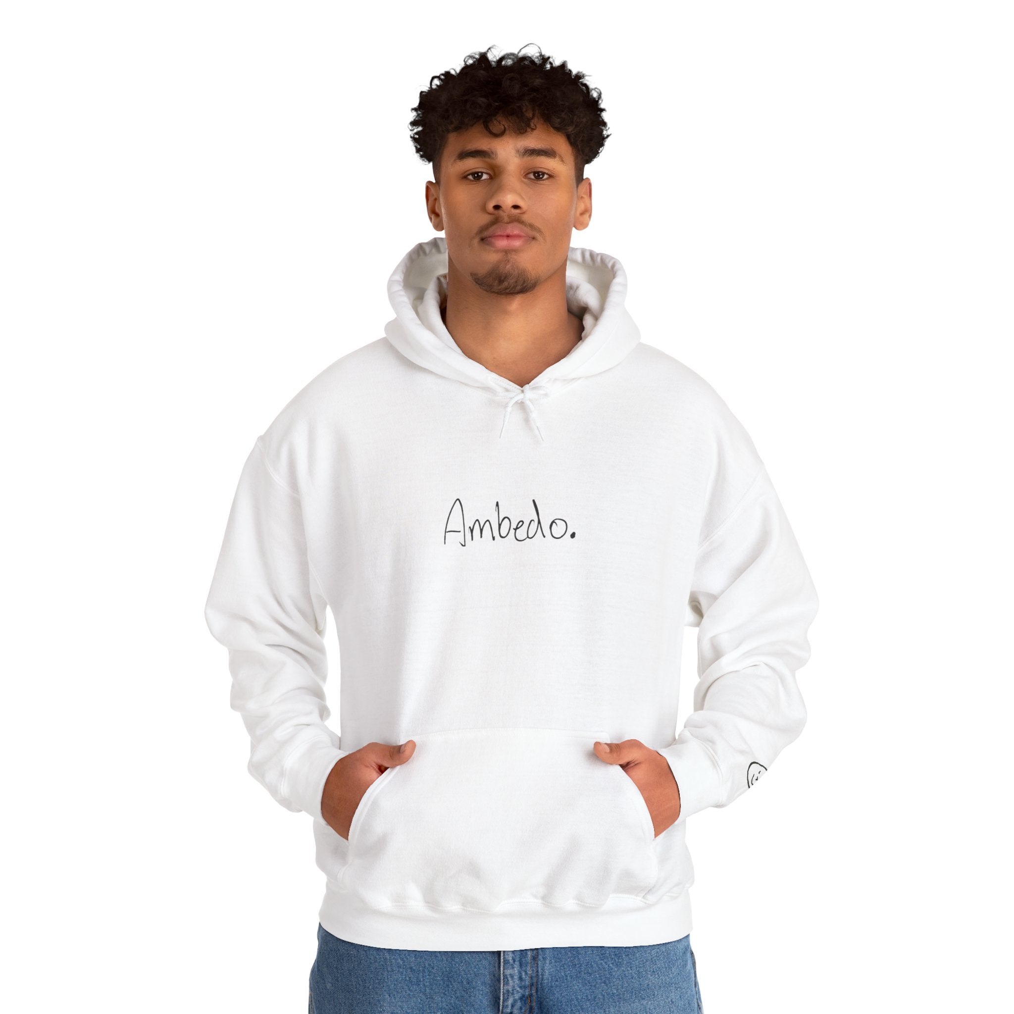 Ambedo Hoodie — "Embrace the Moment" Minimalist White Pullover