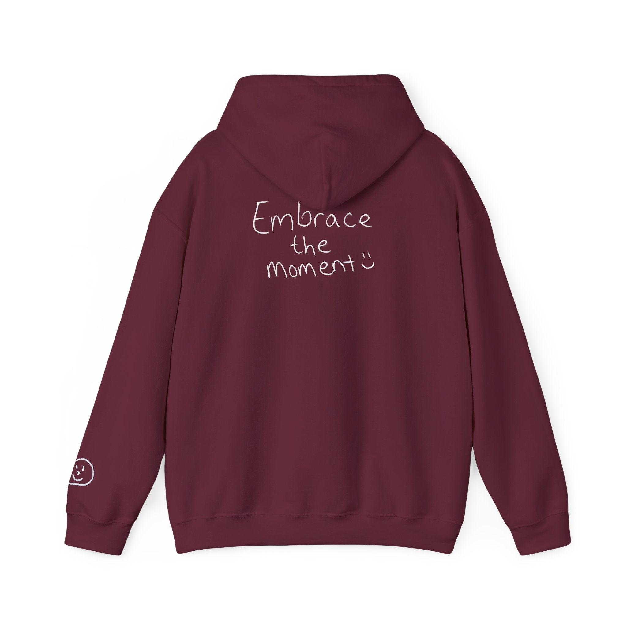Ambedo Hoodie — "Embrace the Moment" Minimalist White Pullover