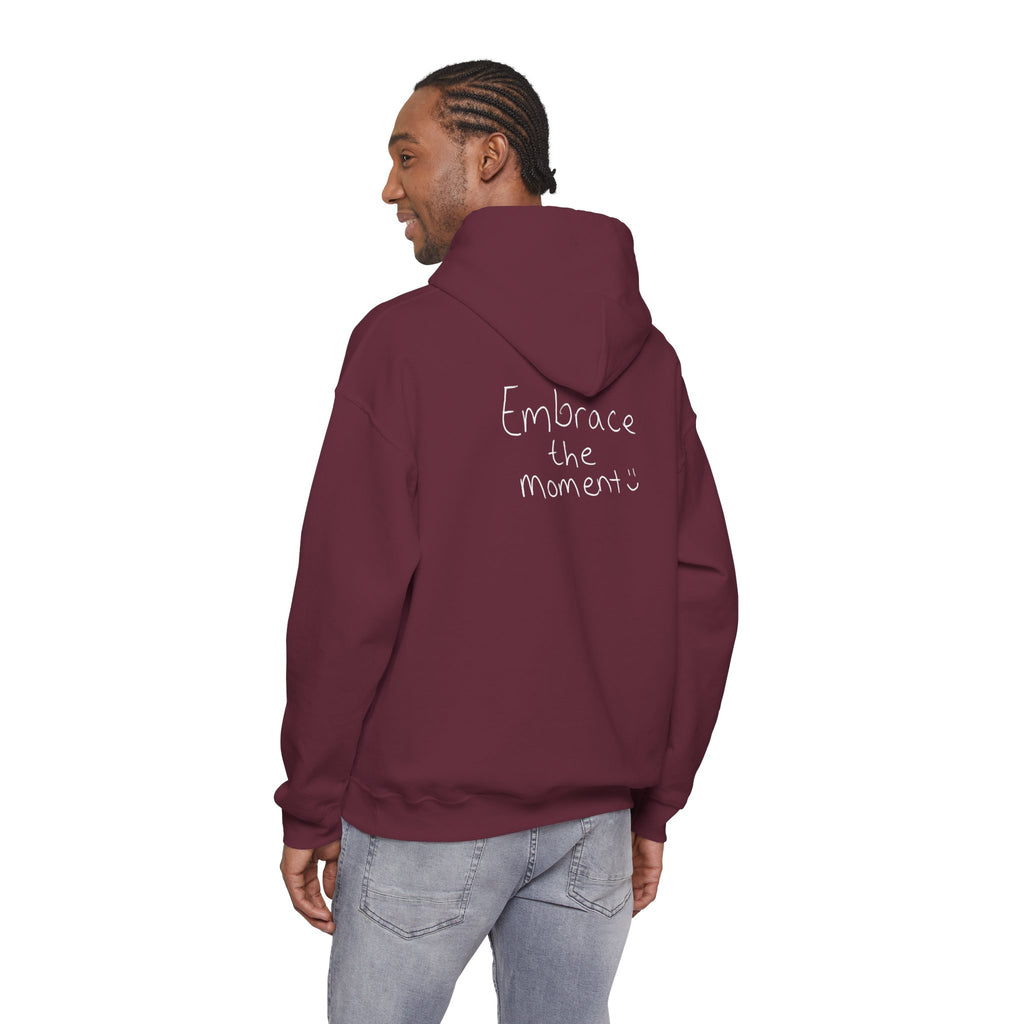 Ambedo Hoodie — "Embrace the Moment" Minimalist White Pullover