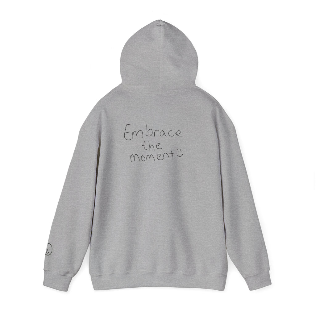 Ambedo Hoodie — "Embrace the Moment" Minimalist White Pullover