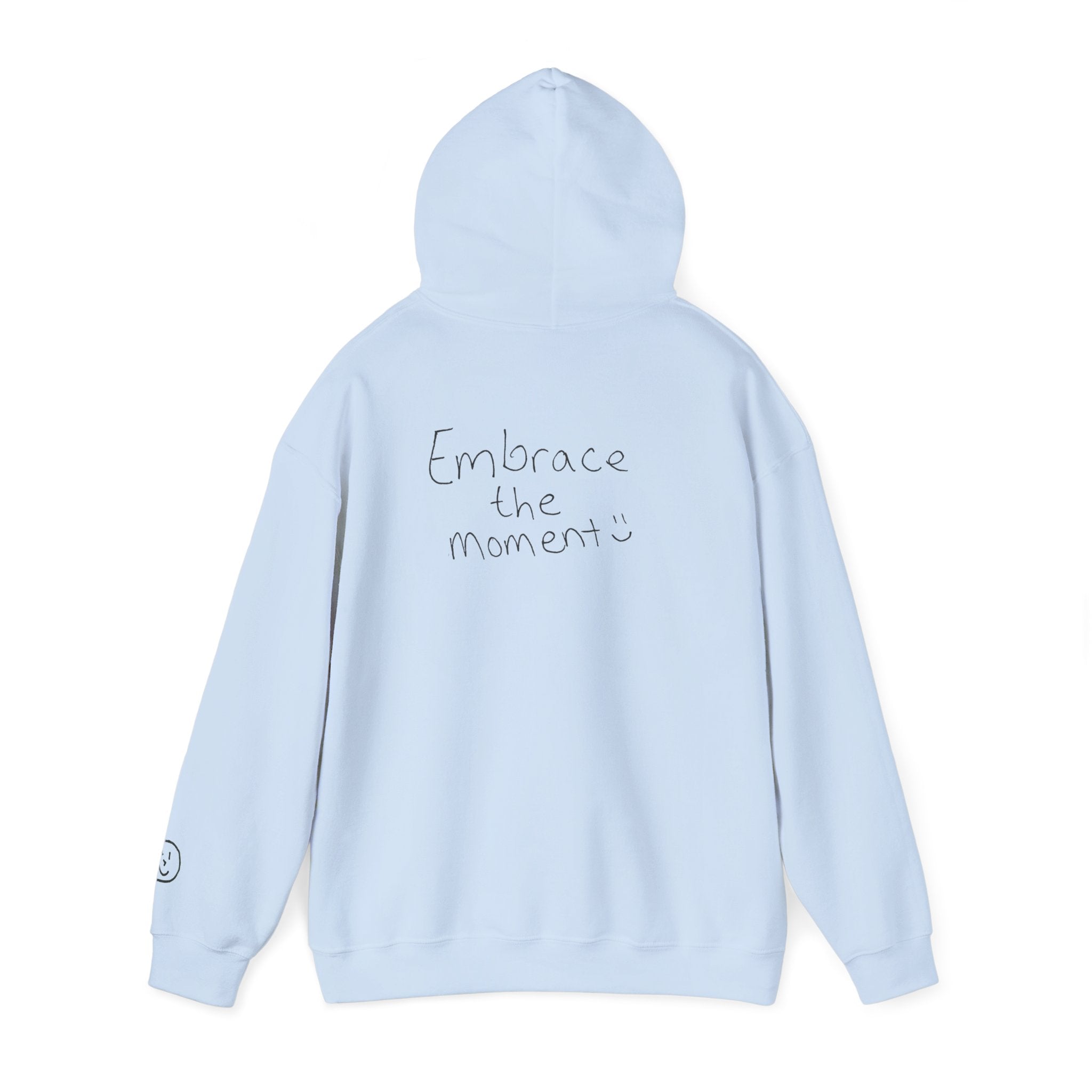 Ambedo Hoodie — "Embrace the Moment" Minimalist White Pullover