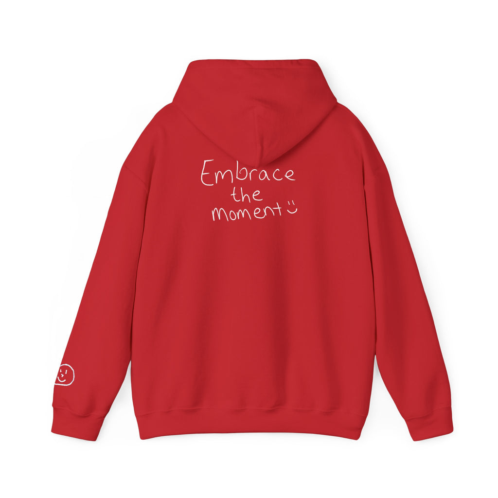 Ambedo Hoodie — "Embrace the Moment" Minimalist White Pullover