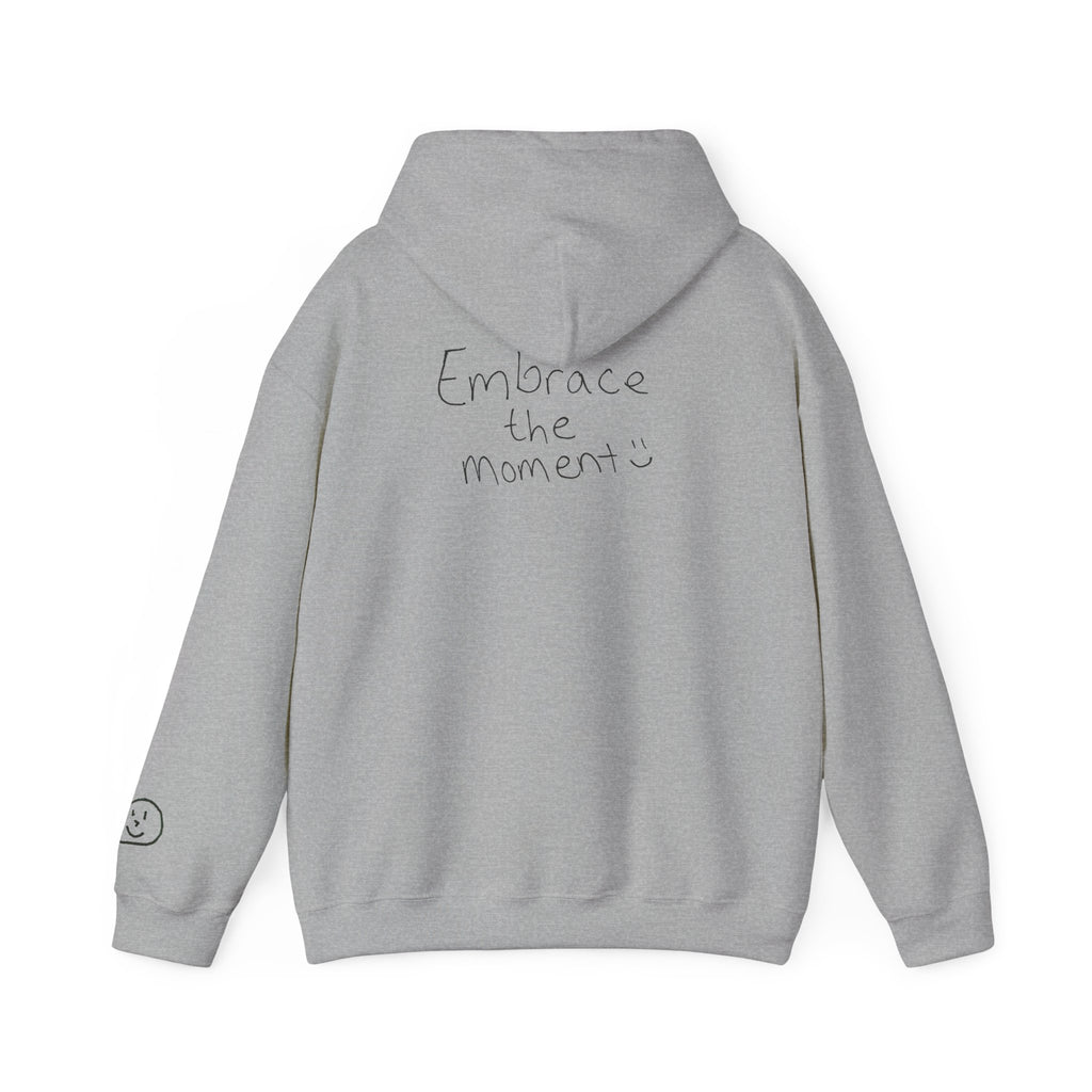 Ambedo Hoodie — "Embrace the Moment" Minimalist White Pullover