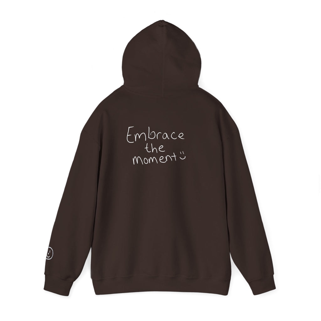 Ambedo Hoodie — "Embrace the Moment" Minimalist White Pullover