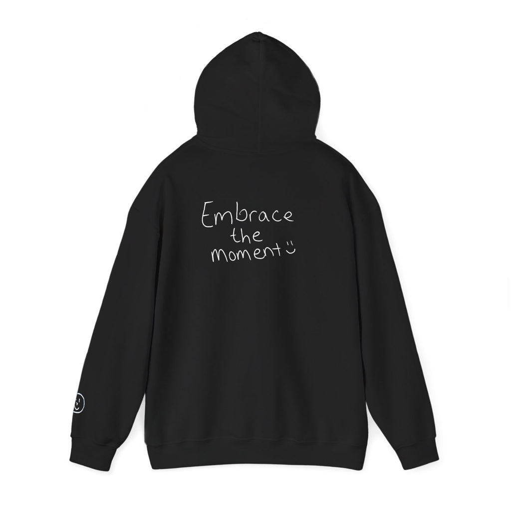 Ambedo Hoodie — "Embrace the Moment" Minimalist White Pullover