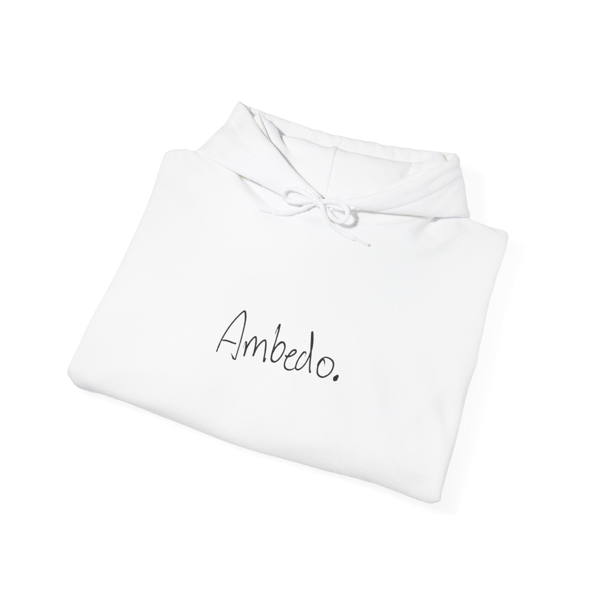 Ambedo Hoodie — "Embrace the Moment" Minimalist White Pullover