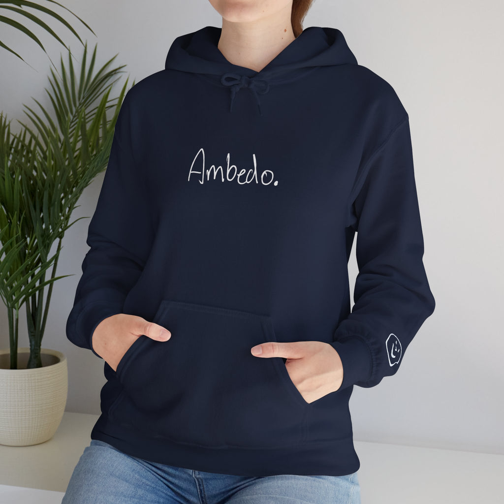 Ambedo Hoodie — "Embrace the Moment" Minimalist White Pullover