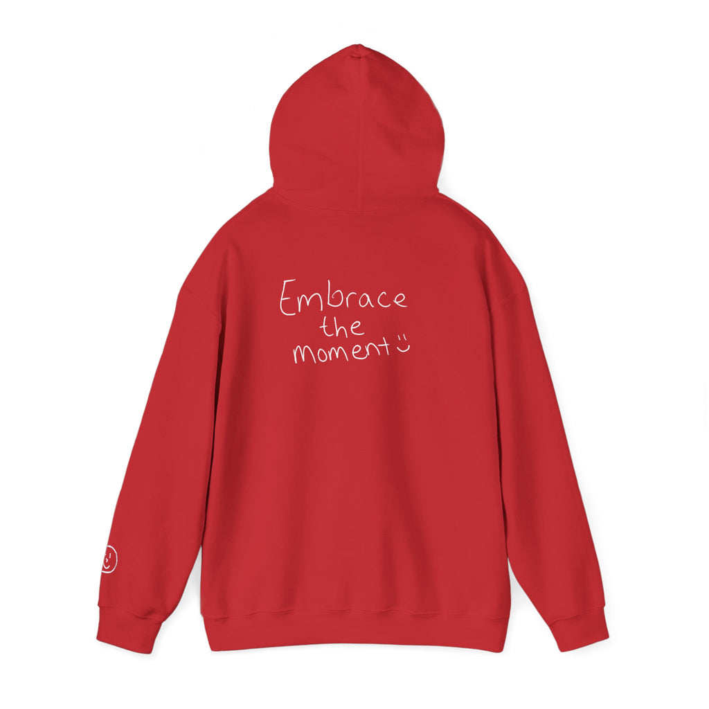 Ambedo Hoodie — "Embrace the Moment" Minimalist White Pullover