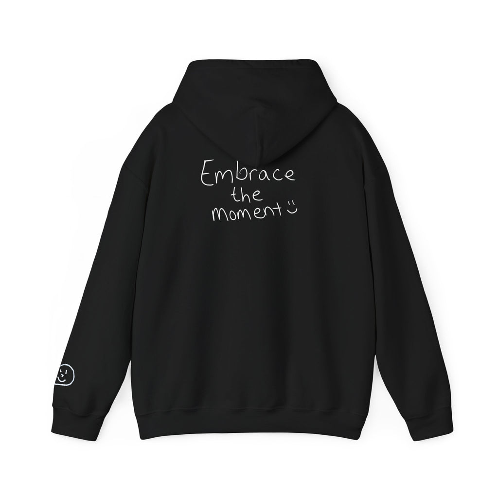 Ambedo Hoodie — "Embrace the Moment" Minimalist White Pullover