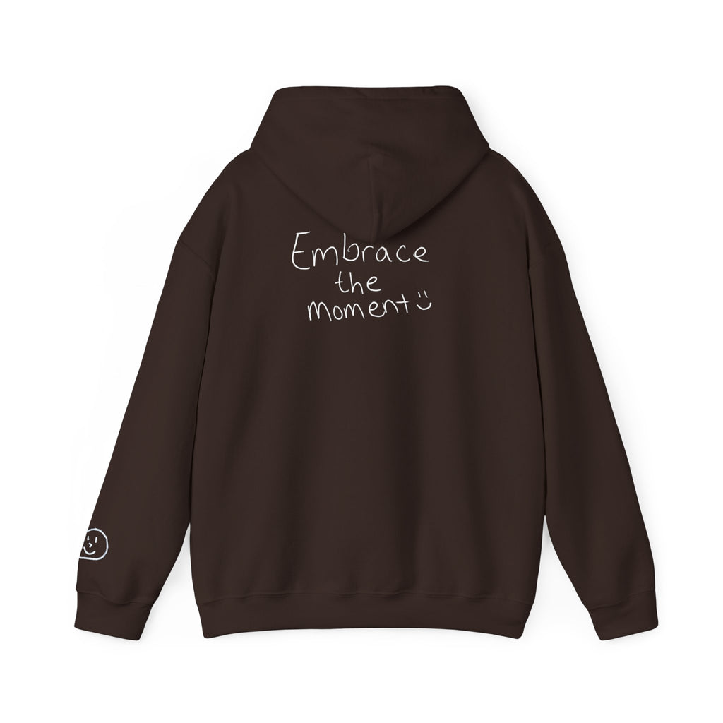 Ambedo Hoodie — "Embrace the Moment" Minimalist White Pullover