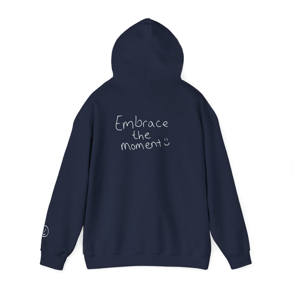 Ambedo Hoodie — "Embrace the Moment" Minimalist White Pullover