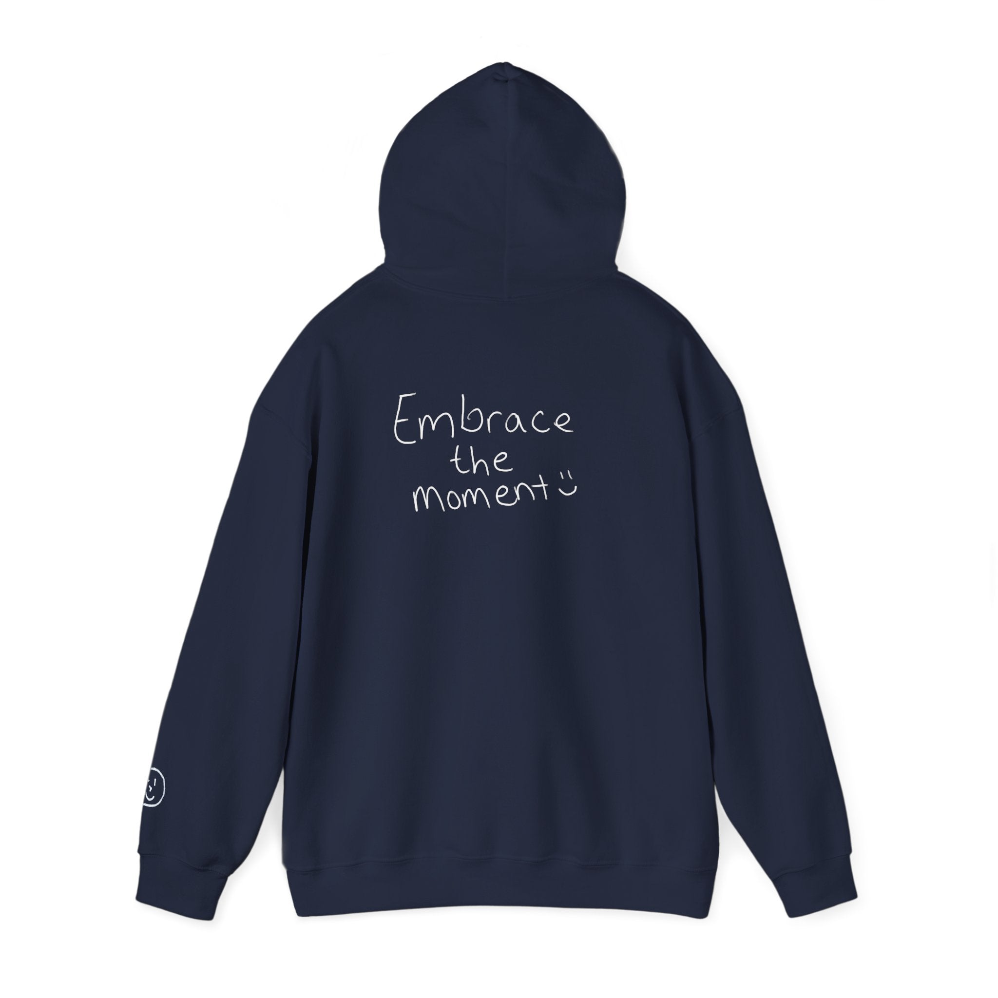 Ambedo Hoodie — "Embrace the Moment" Minimalist White Pullover