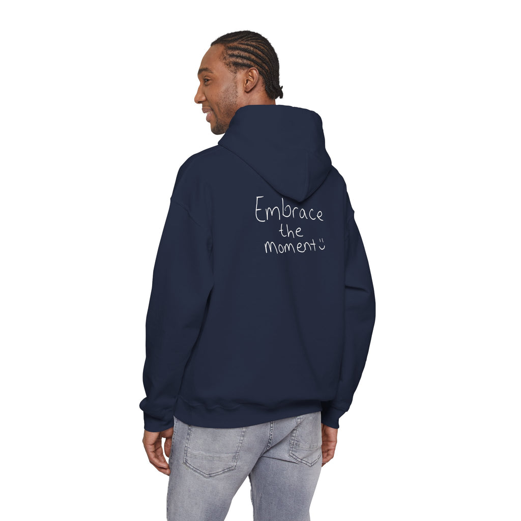 Ambedo Hoodie — "Embrace the Moment" Minimalist White Pullover