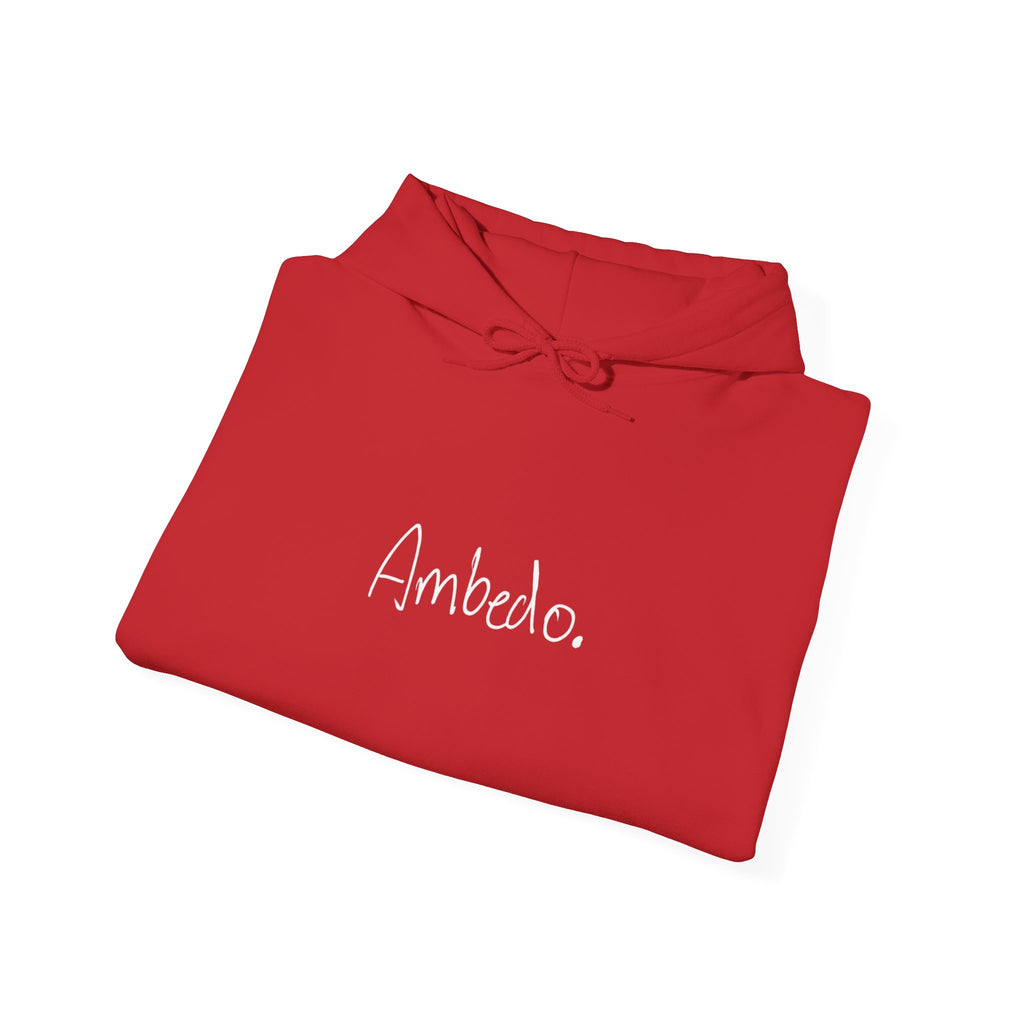 Ambedo Hoodie — "Embrace the Moment" Minimalist White Pullover