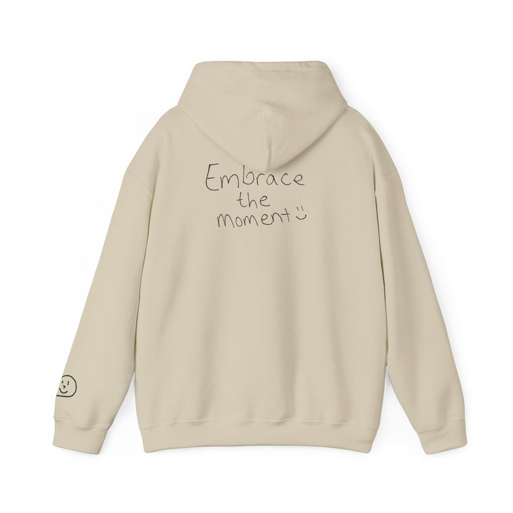 Ambedo Hoodie — "Embrace the Moment" Minimalist White Pullover