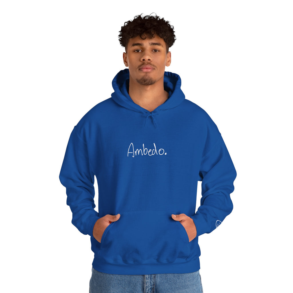 Ambedo Hoodie — "Embrace the Moment" Minimalist White Pullover