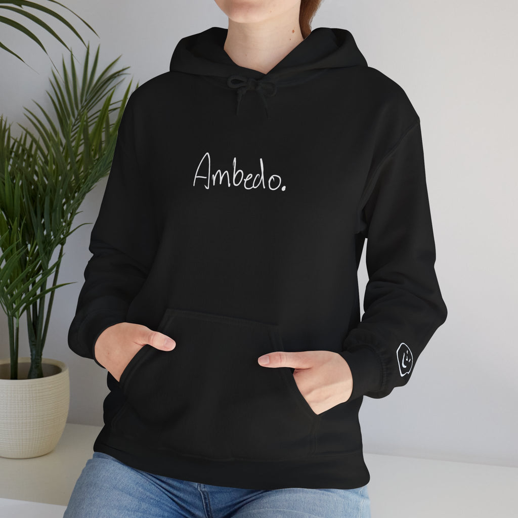 Ambedo Hoodie — "Embrace the Moment" Minimalist White Pullover
