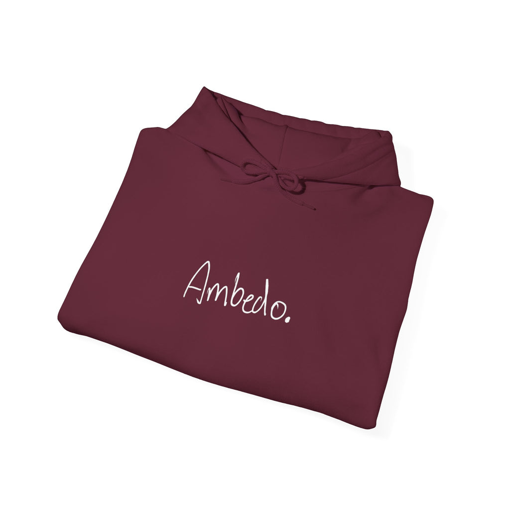 Ambedo Hoodie — "Embrace the Moment" Minimalist White Pullover
