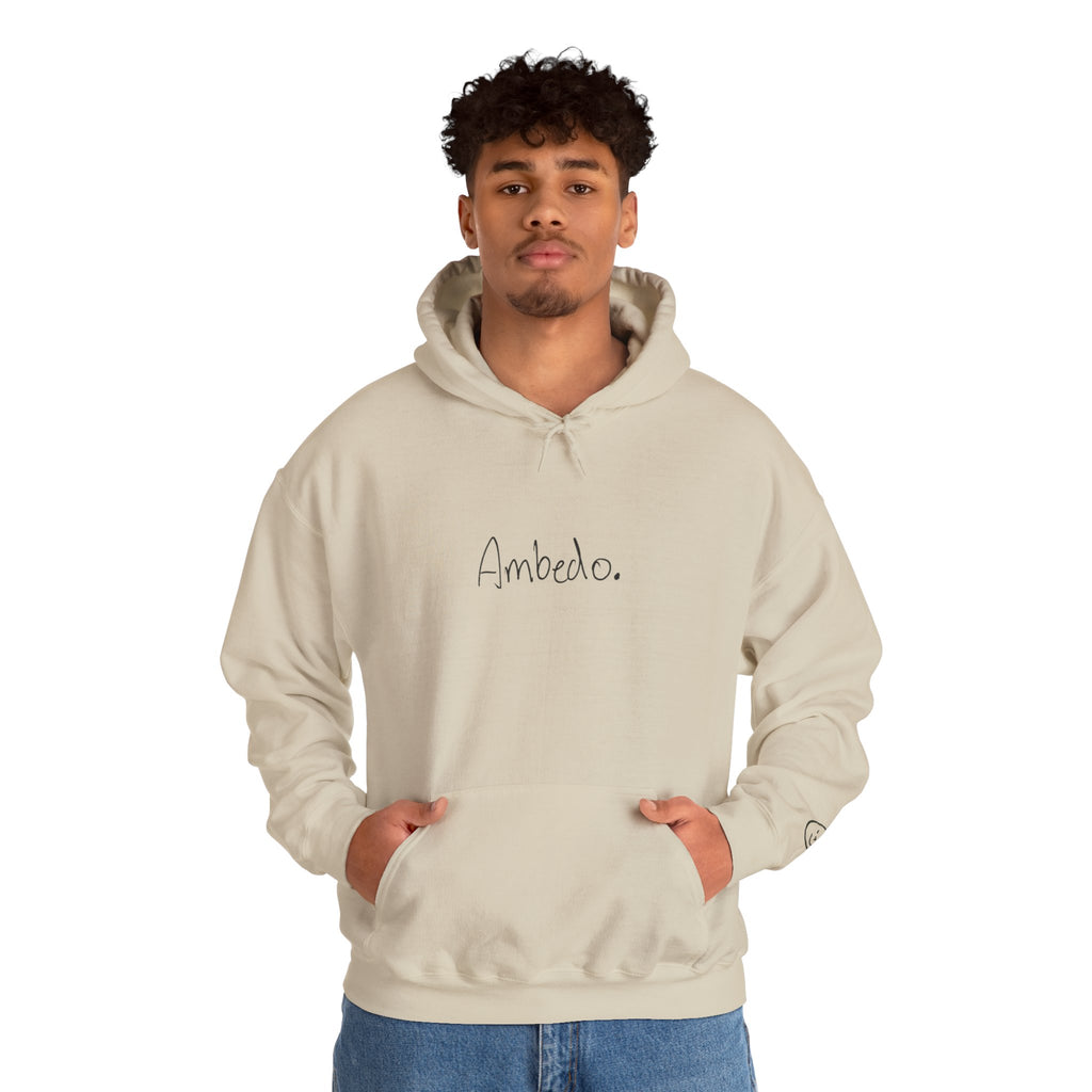 Ambedo Hoodie — "Embrace the Moment" Minimalist White Pullover