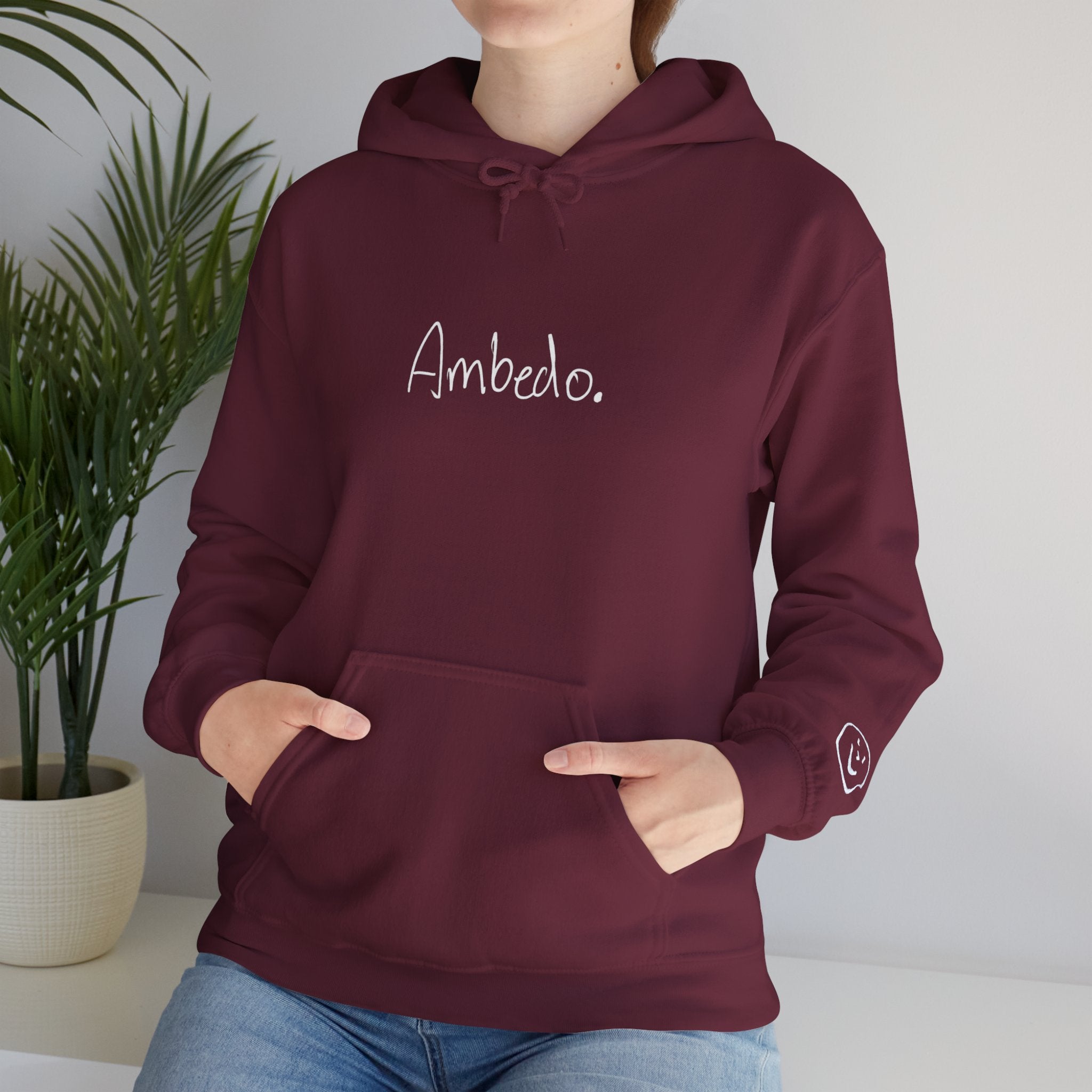 Ambedo Hoodie — "Embrace the Moment" Minimalist White Pullover