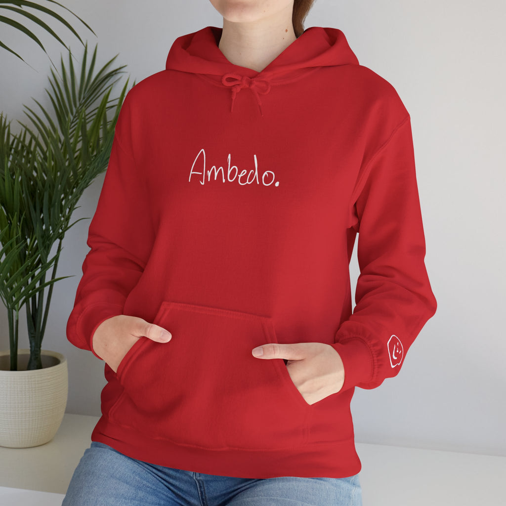 Ambedo Hoodie — "Embrace the Moment" Minimalist White Pullover