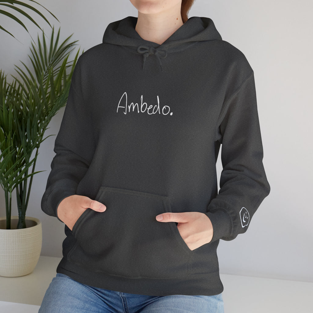 Ambedo Hoodie — "Embrace the Moment" Minimalist White Pullover