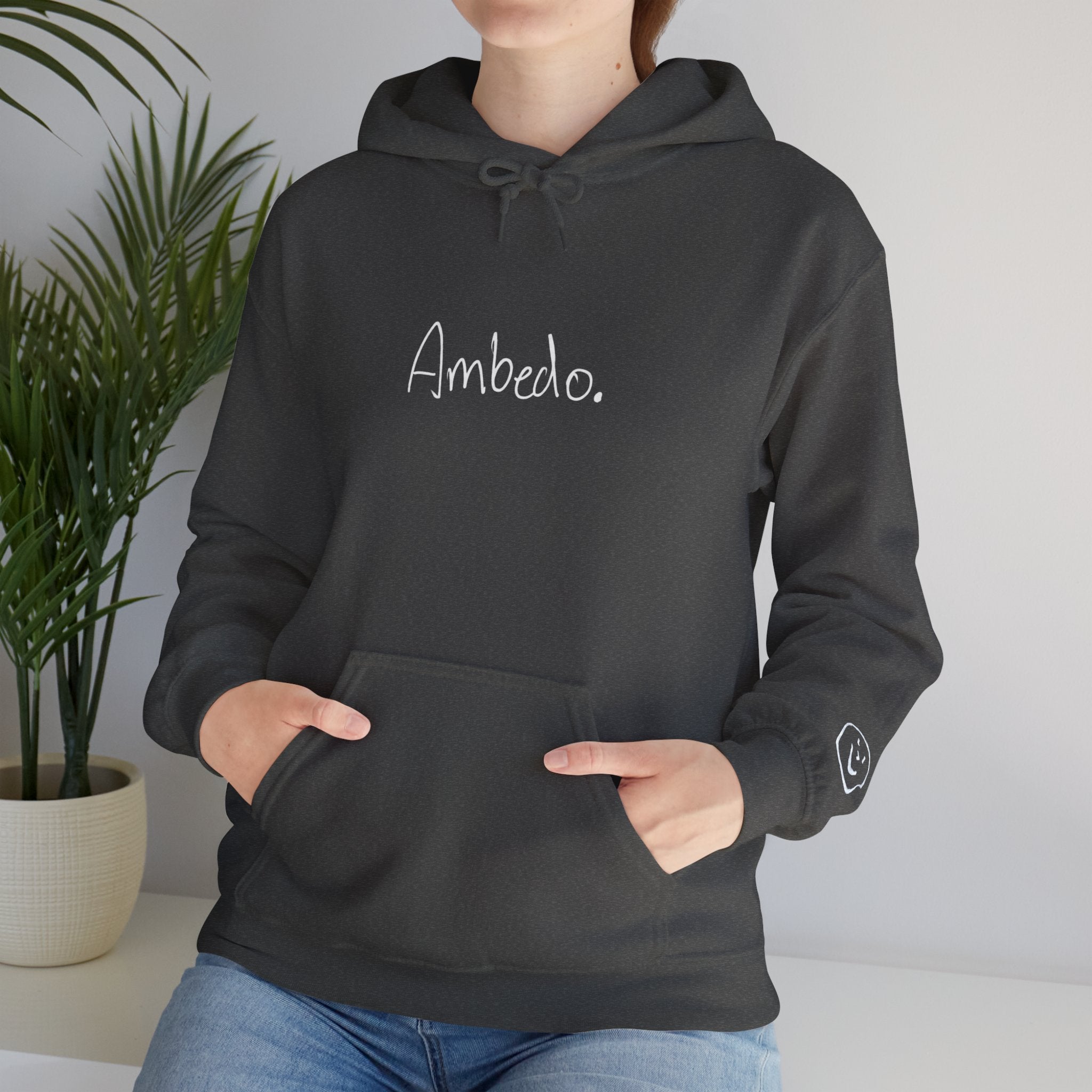 Ambedo Hoodie — "Embrace the Moment" Minimalist White Pullover