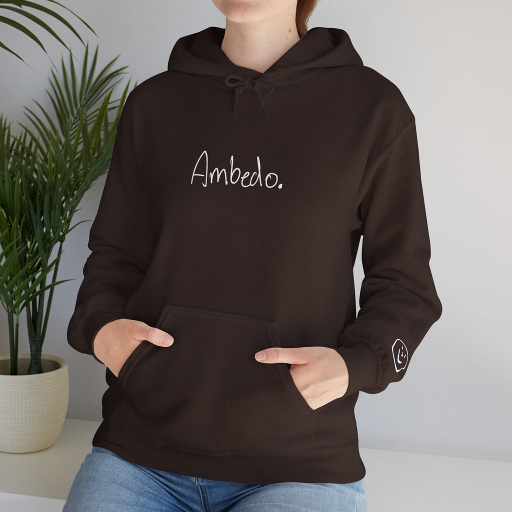Ambedo Hoodie — "Embrace the Moment" Minimalist White Pullover