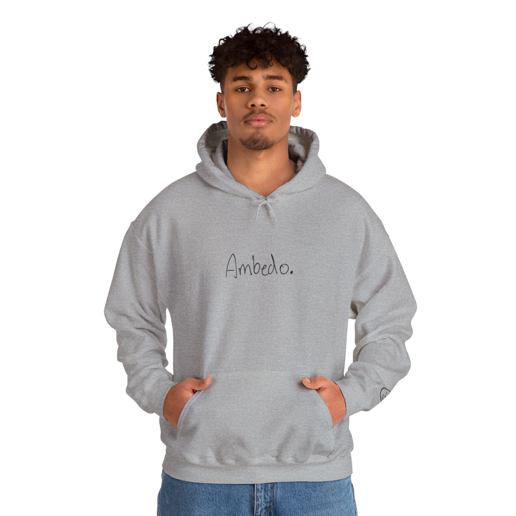 Ambedo Hoodie — "Embrace the Moment" Minimalist White Pullover